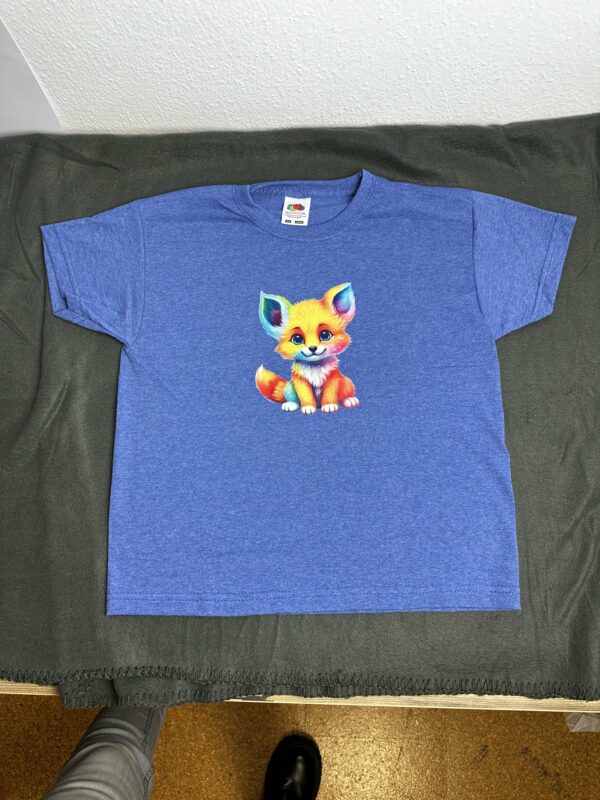 Kinder-t-shirt-blau-fuchs-116