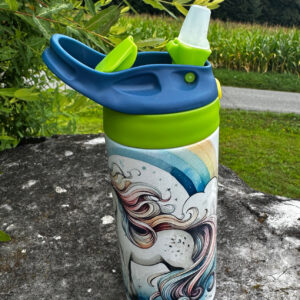 Kinder tumbler einhorn blau-grün