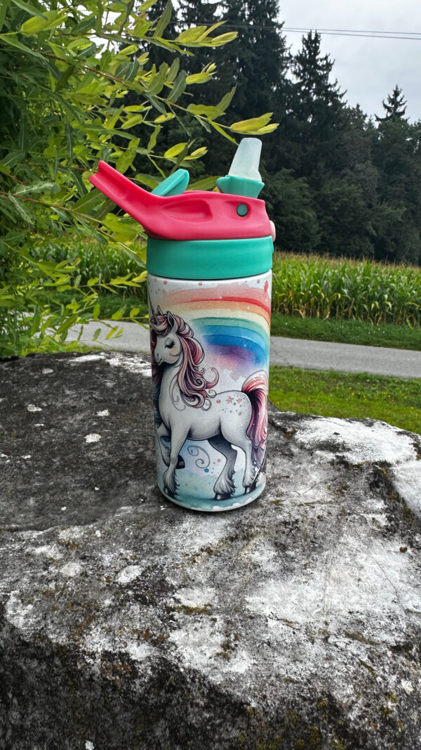 Kinder tumbler einhorn mint-rosa