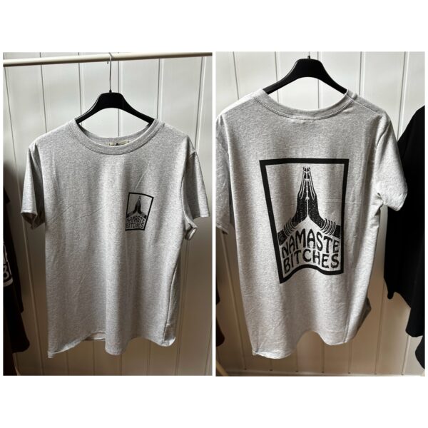 T-Shirt Namste-grau
