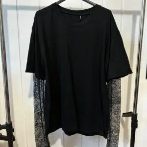 T-schirt langarm mit netz Schwarz