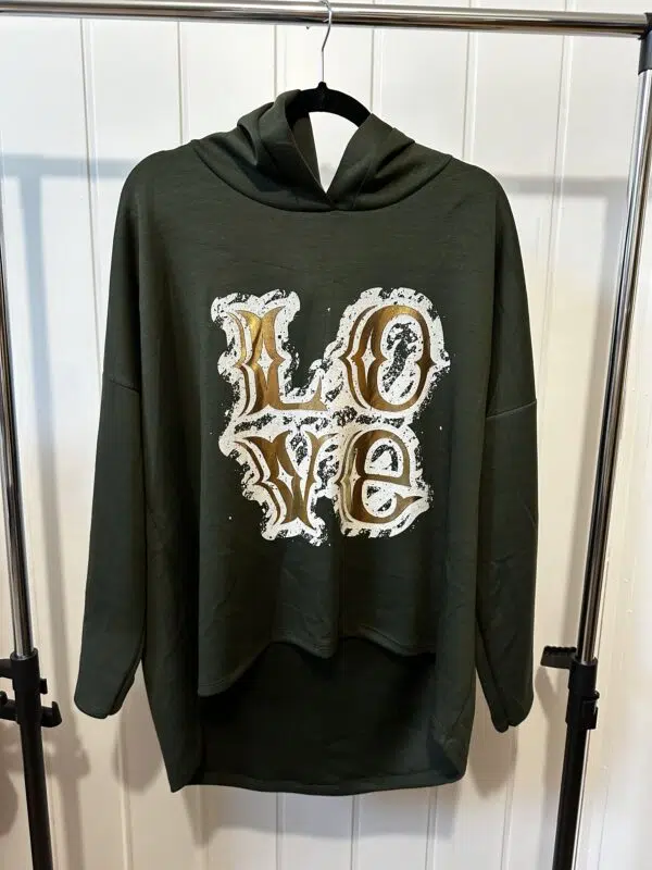 Love Hoodie-kaki