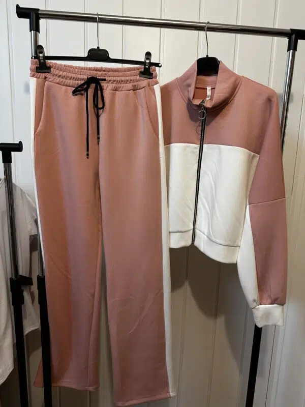 Jogginanzug Rosa-weiß